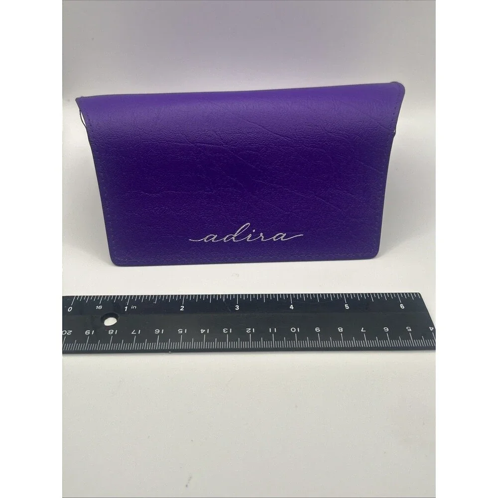 Adira Purple Hard Case for Glasses Faux Leather Flip Top Felt Lined Unisex